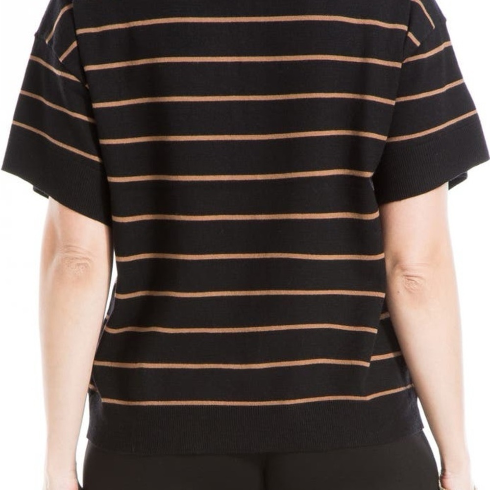 Max Studio Johnny Collar Stripe Knit Polo Sweater - Picture 7 of 10